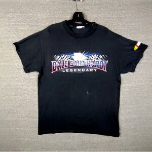 Dale Earnhardt Mens Shirt Large‎ Black Legendary Stats 3 Vintage Nascar VTG
